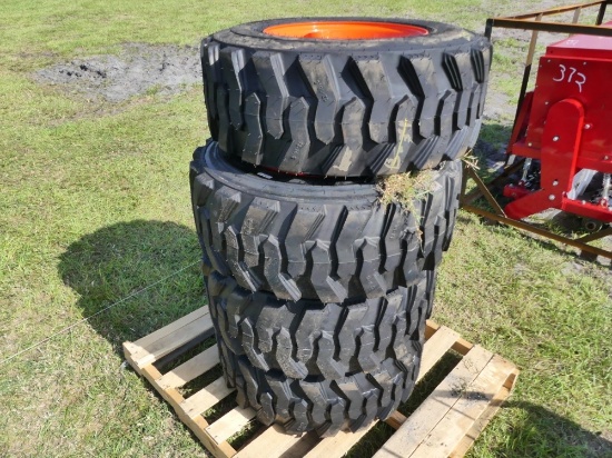 (4) NHS 12-16.5 Skid Steer Tires