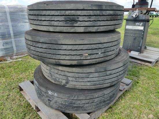 (4) 12R22.5 Goodyear G661 HSA Tires
