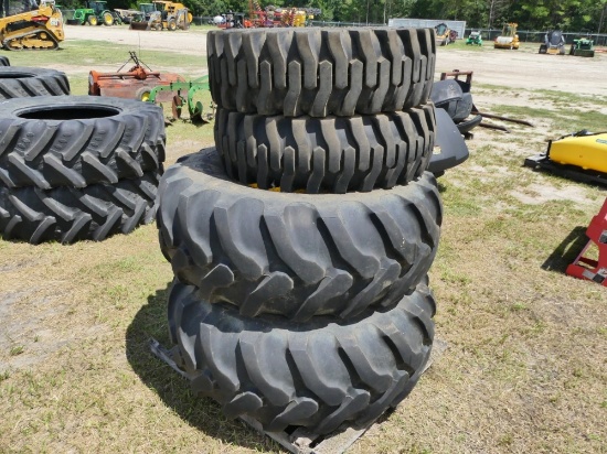 (2) Goodyear 12.5L80-18 NHS Tires and (2) 19.5L-24 Tires