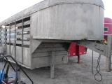 28' CATTLE TRAILER, (REAR DAMAGE, AS-IS) NO TITLE