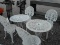 METAL ROUND TABLE AND 2 CHAIRS