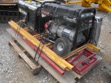 PALLET WITH FORD TAILGATE, SCAFFOLDING AND 2 GENERATORS
