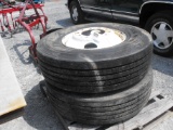 (2) 315/80R22.5 TIRES AND WHEELS