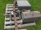 PALLET OF TOOL BOX, 2-MAN SAW, MISC