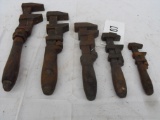 (5) PIPE WRENCHES   MISC SIZES