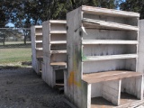 (3) SHELVING/STORAGE UNITS  DOUBLE SIDED   NEEDS SOME TLC