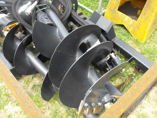 ABSOLUTE! NEW SKID STEER POST HOLE DIGGER WITH 2 AUGERS