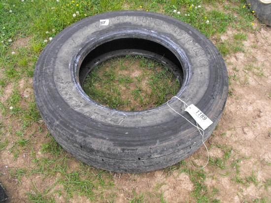 11R22.5 USED FIRESTONE TIRE  (DRY CRACKED)