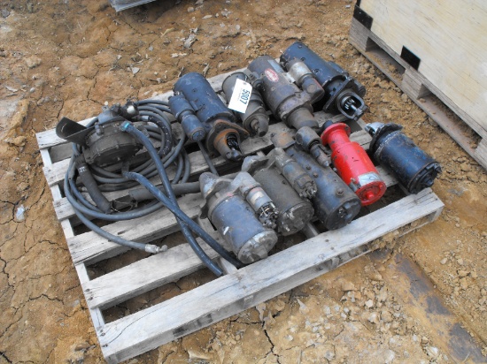 PALLET OF 9 STARTERS AND HOSES