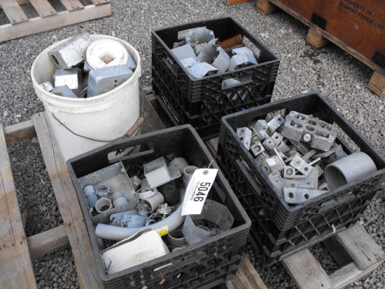 PALLET-CONDUIT CONNECTORS, GROUNDING BLOCKS, METAL ELEC BOXES