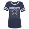 Dallas Cowboys Women's Heathered T-Shirt - Navy/Wh
