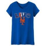 New York Mets Girls' Love V-Neck T-Shirt S