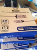 rhino 3 meter micro usb charginf cords lot of 16