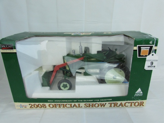 SpecCast Oliver 770 tractor with New Idea 504 loader, 2008 show tractor, 1/16