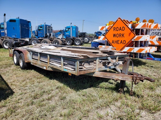 1998 Buck Dandy 20FT Flatbed Trailer w/ Miscellaneous Concrete Forms