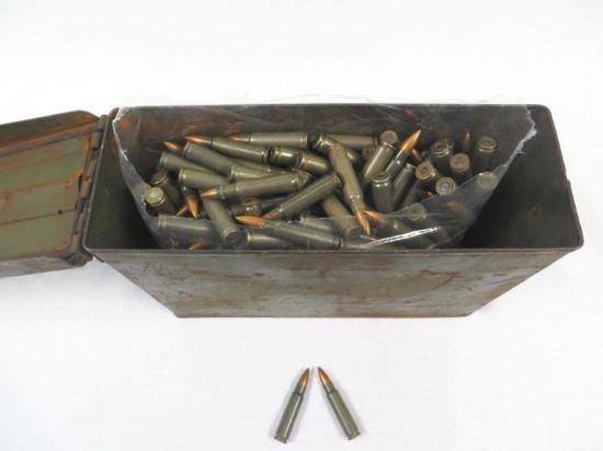 Military 7.62x45mm Ammo. 300 Rounds of Steel Case  Full Metal Jacket In Military Ammo Can .