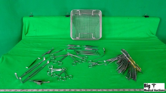 Jarit, Mueller, Codman, Aesculap General Plastic Set Including Baby Towell Clips, Babcocks, Mosquito