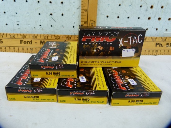 Ammo: 5 boxes/20 PMC 5.56 Nato, 62 gr green tip, 5x$