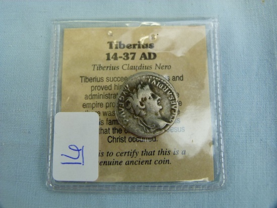 Ancient Roman Tiberius 14-37 AD silver Denarius