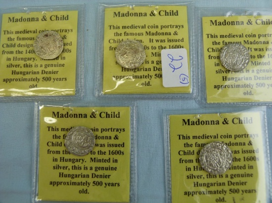 5 Denier coins, Medieval Hungary, 1541-1552