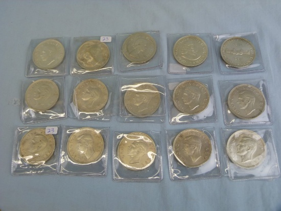 15 South Africa 5 Shilling coins