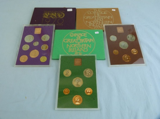 3 Proof sets of Great Britain & Northern Ireland, 1970, 74, & 75