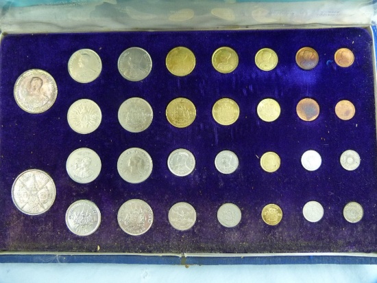 1963 Thailand mint set, 30 coins, case is a little rough