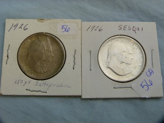 (2) 1926 Sesquicentennial US Comm. Half Dollars
