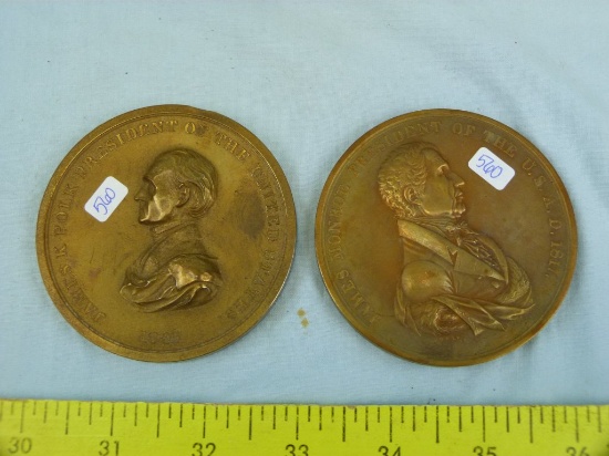 (2) Bronze Indian Peace Medals, US Mint Reproductions