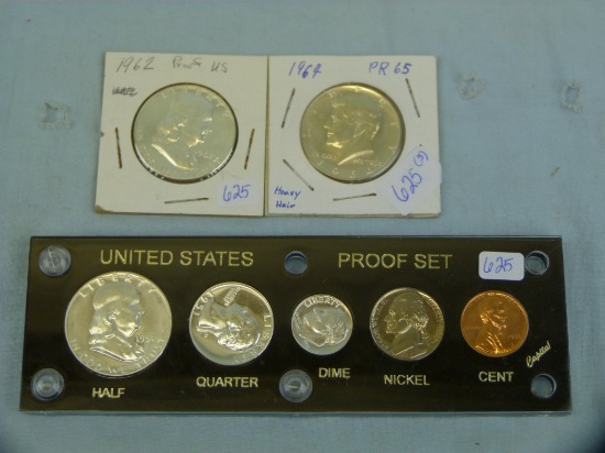 3 Items: (2) Half Dollars & 1951 US Proof set