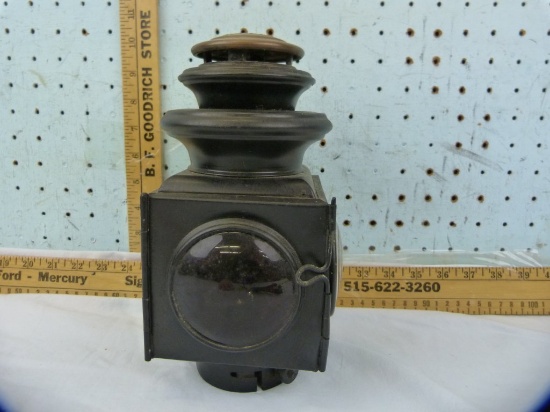 Ford kerosene lamp, missing reservoir, has been repainted