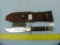 Marble's USA 1959 pilot knife w/leather sheath & sharpening stone