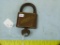 Winchester brass padlock with key, 2-3/4