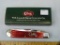 Case XX USA 6254 trapper knife, dark red bone, NIB