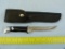 Buck USA 121 hunting knife w/leather sheath, used