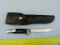 Buck USA 105 hunting knife w/leather sheath, used