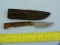 Custom fixed blade knife, stamped EJC, bone handle