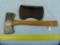 Herter double axe, Waseca, Minn, w/leather sheath