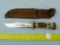 Marble's USA knife w/stag handle & leather sheath