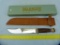 Marbles USA Trailmaker knife w/box & leather sheath