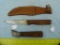 2 Herter's knives, wooden handles