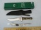 2 Fox Italy knives: knife w/leather sheath & box, & lockback