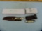 2 Damascus Blade knives DM-1040 & DM-1000, NIB w/leather sheath