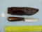 Custom Hanson skinner knife w/leather sheath