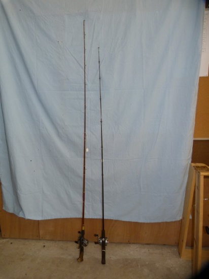 2 Fishing rods & reels, 1-pc, 2x$