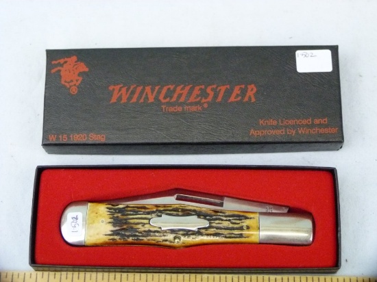 Winchester USA 1920 S '91 knife, NIB, stag handle