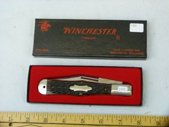 Winchester USA 3995 '91 knife, NIB, jig bone handle