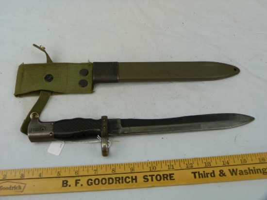 Toledo Ini bayonet ET23689C w/metal sheath, canvas belt loop