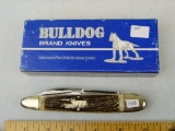 Bulldog Brand knife, 2000 AD, stag handles, NIB, Germany