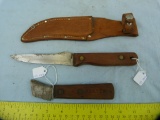 2 Herter's knives, wooden handles